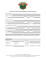 Fish &amp; Wildlife Commission Scholarship Application - Sonoma County, California, Page 2