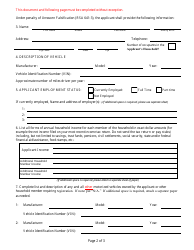Form RDMV381 Application for Obd Economic Hardship Waiver - New Hampshire, Page 2