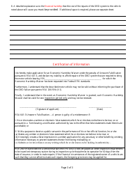 Form RDMV381 Application for Obd Economic Hardship Waiver - New Hampshire, Page 3