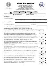 Document preview: Form RDMV104 Transportation Network Company Application - New Hampshire