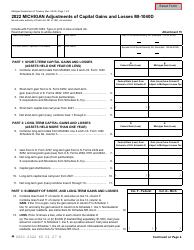 Document preview: Form MI-1040D Adjustments of Capital Gains and Losses - Michigan, 2022