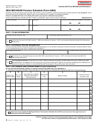 Document preview: Form 4884 Pension Schedule - Michigan