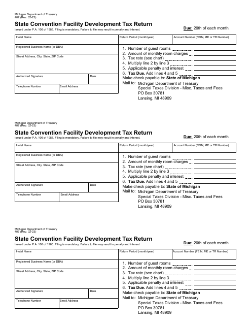 Form 407  Printable Pdf