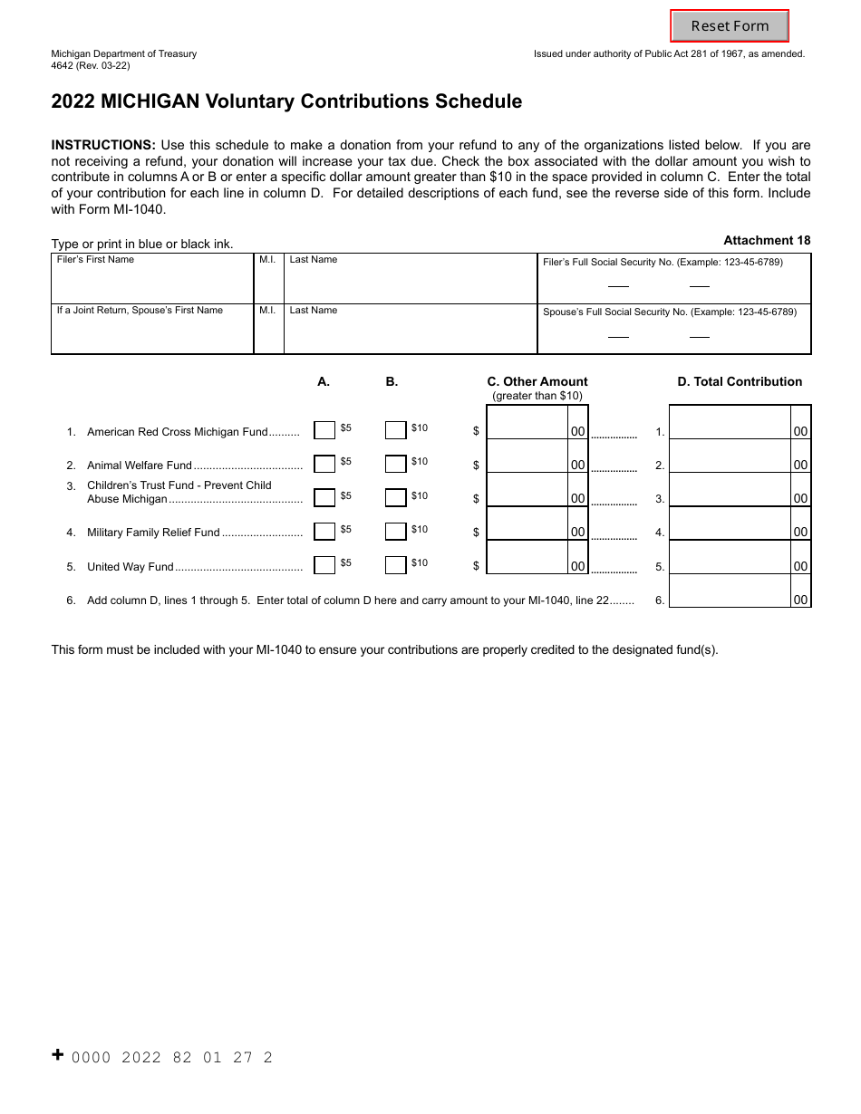 michigan tax form 4642