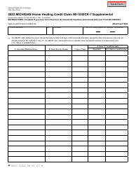 Document preview: Form MI-1040CR-7 SUPPLEMENTAL (4976) Michigan Home Heating Credit Claim - Michigan, 2022