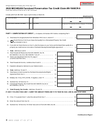Document preview: Form MI-1040CR-5 Michigan Farmland Preservation Tax Credit Claim - Michigan, 2022