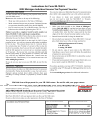 Document preview: Form MI-1040-V Michigan Individual Income Tax Payment Voucher - Michigan, 2022
