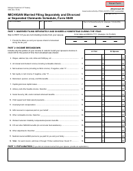 Document preview: Form 5049 Michigan Married Filing Separately and Divorced or Separated Claimants Schedule - Michigan
