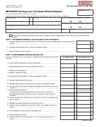 Document preview: Form 5603 Michigan Farming Loss Carryback Refund Request - Michigan