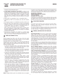 Instructions for Maryland Form 500, COM/RAD-001 Corporation Income Tax Return - Maryland, Page 5