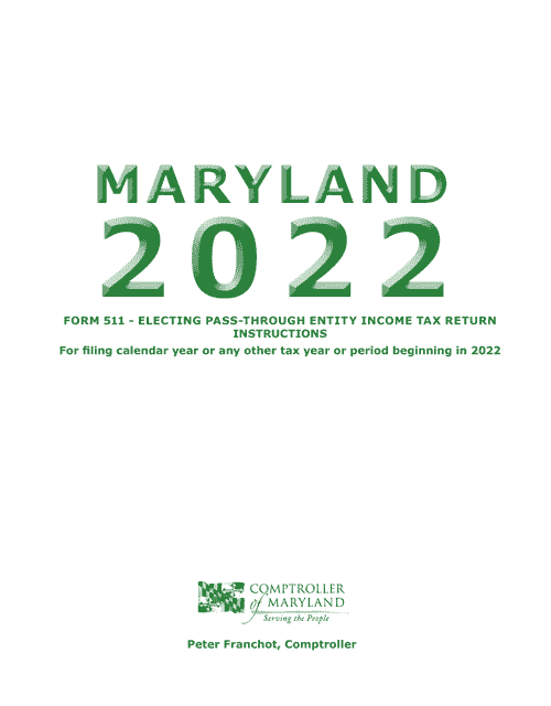 Maryland Form 511, COM/RAD-069 2022 Printable Pdf