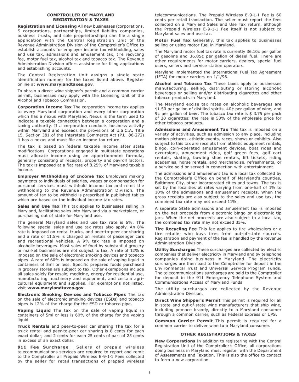 Instructions for Maryland Form 511, COM / RAD-069 Pass-Through Entity Election Income Tax Return - Maryland, Page 10