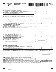Maryland Form 500 (COM/RAD-001) Corporation Income Tax Return - Maryland, Page 2