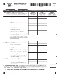Maryland Form 510 (COM/RAD-069) Pass-Through Entity Income Tax Return - Maryland, Page 4