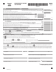 Maryland Form 505 (COM/RAD-022) Nonresident Income Tax Return - Maryland, Page 3