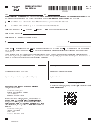 Maryland Form 502 (COM/RAD-009) Resident Income Tax Return - Maryland, Page 4