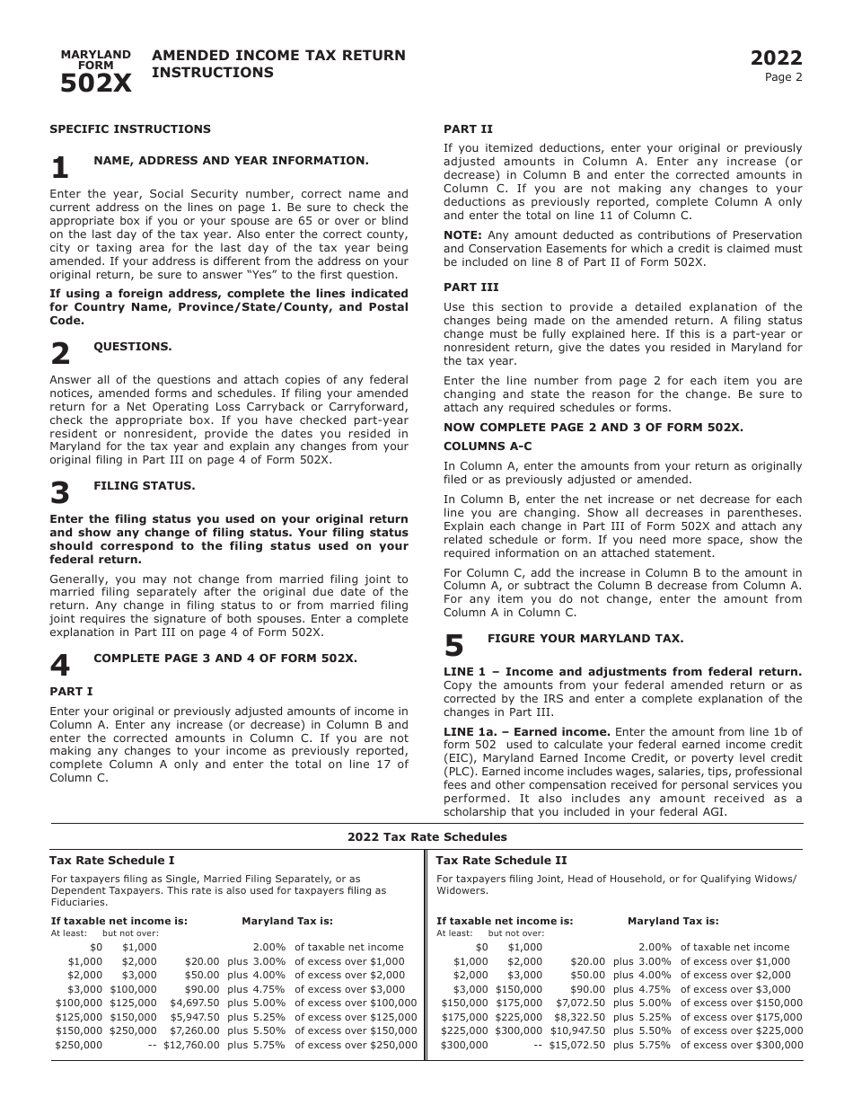 Maryland Form 502x Comrad019 2022 Fill Out Sign Online And Download Fillable Pdf 8776