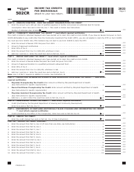 Maryland Form 502CR (COM/RAD-012) Income Tax Credits for Individuals - Maryland, Page 3
