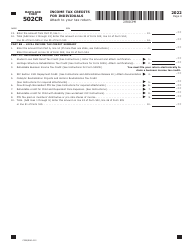 Maryland Form 502CR (COM/RAD-012) Income Tax Credits for Individuals - Maryland, Page 4