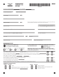Maryland Form 505X Nonresident Amended Tax Return - Maryland