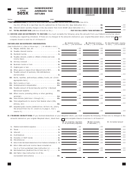 Maryland Form 505X Nonresident Amended Tax Return - Maryland, Page 3