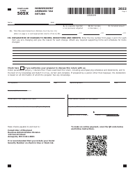Maryland Form 505X Nonresident Amended Tax Return - Maryland, Page 4