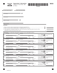 Maryland Form 502B (COM/RAD-026) Dependents&#039; Information - Maryland