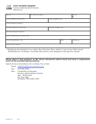 Document preview: Maryland Form 106 (COM/RAD-106) Stop Payment Request - Maryland