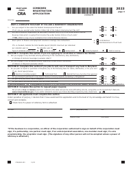 Maryland Form CRA (COM/RAD-093) Combined Registration Application - Maryland, Page 3