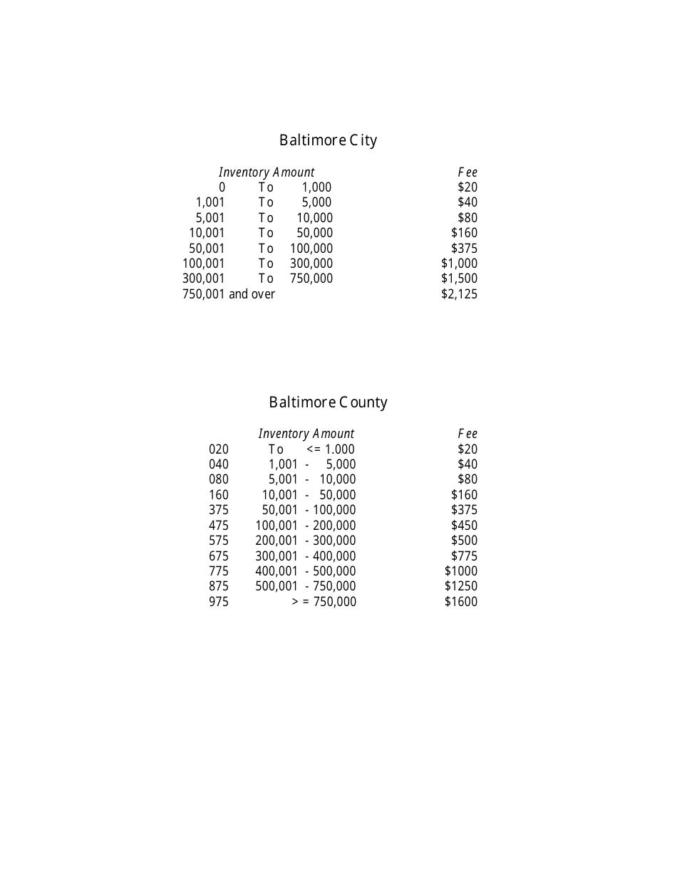 Declaration of Inventory - Maryland, Page 2