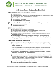 Document preview: Soil Amendment Registration Checklist - Georgia (United States)