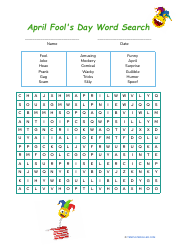 Document preview: April Fool's Day Word Search