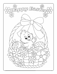 Document preview: Easter Coloring Page - Bird