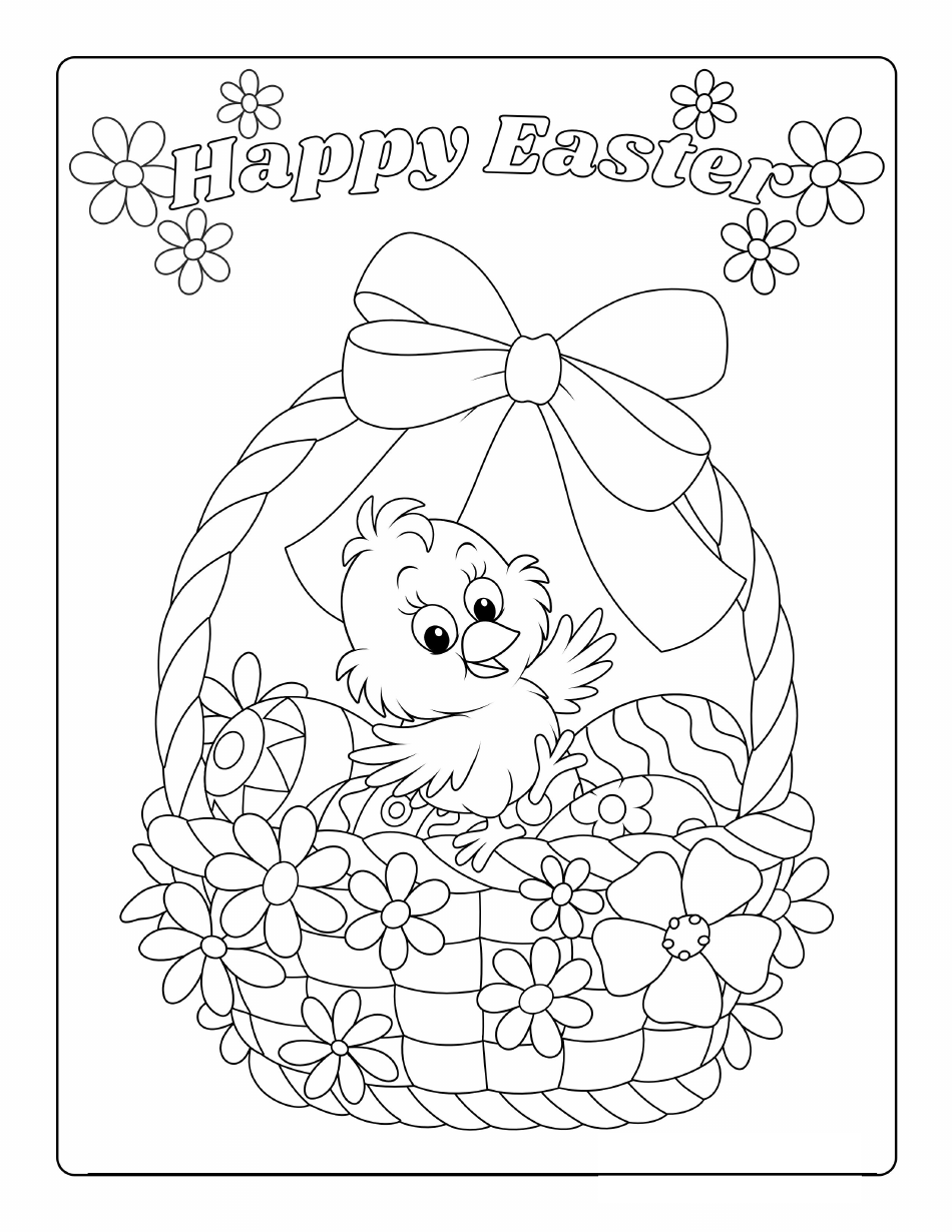Easter Coloring Page Bird Preview