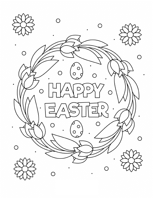Easter Coloring Page - Flowers