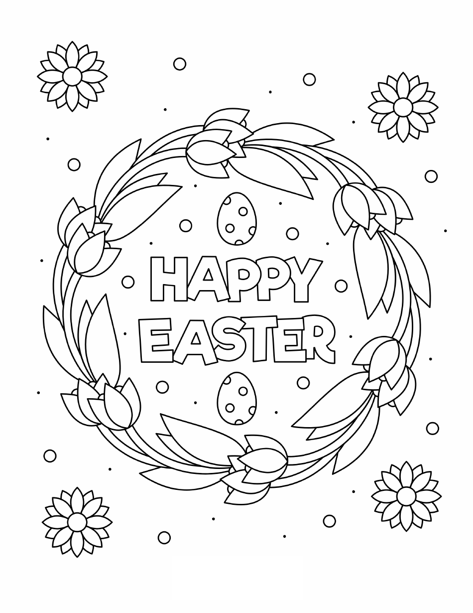Easter Coloring Page - Flowers image preview