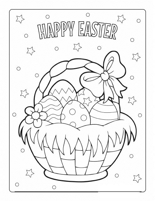 Easter Basket Coloring Page
