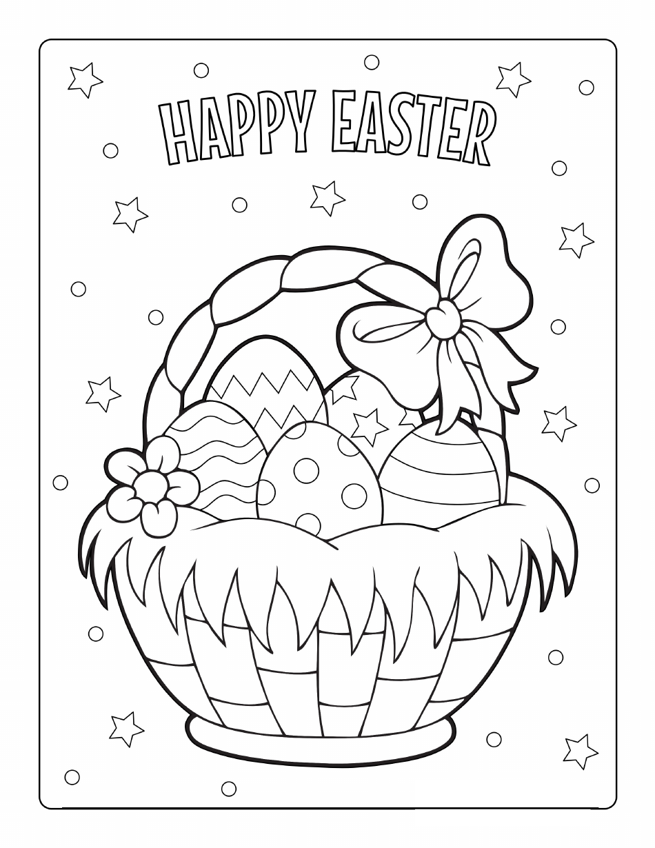 Easter Coloring Page - Basket Download Printable PDF | Templateroller