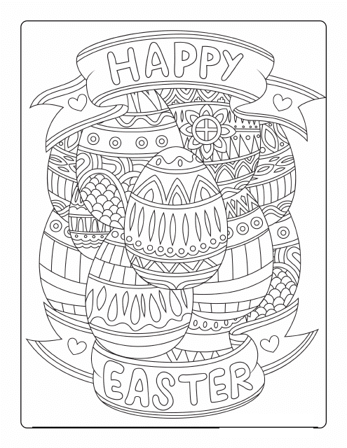 Easter Coloring Page - Eggs