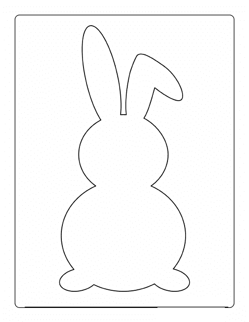 Easter Bunny Template - Rabbit With Bent Ear