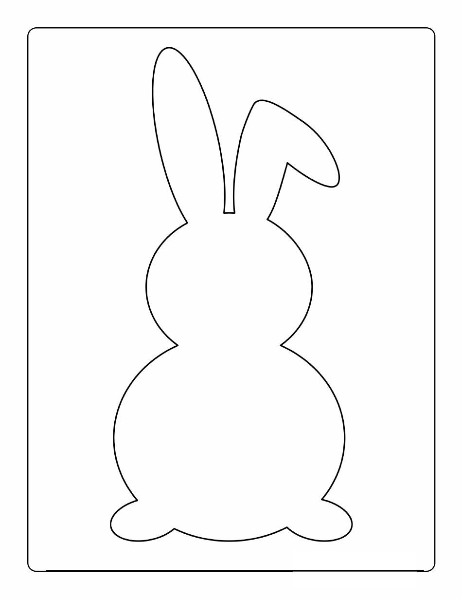 Easter Bunny Template - Rabbit With Bent Ear