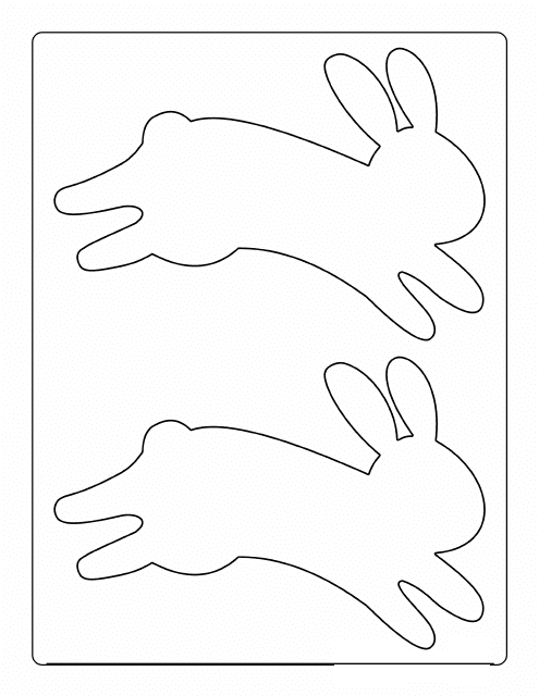 Easter Bunny Template with Two Rabbits