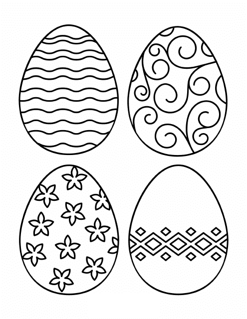 Easter Egg Template - Four Different Eggs