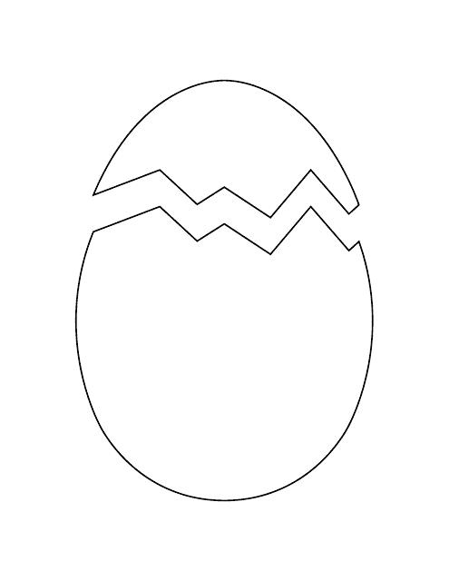 Easter Egg Template in vibrant colors, representing a Cracked Egg, perfect for Easter activities