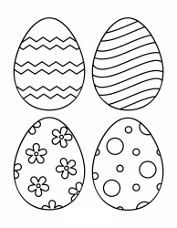 Document preview: Easter Egg Template - Four Beautiful Eggs