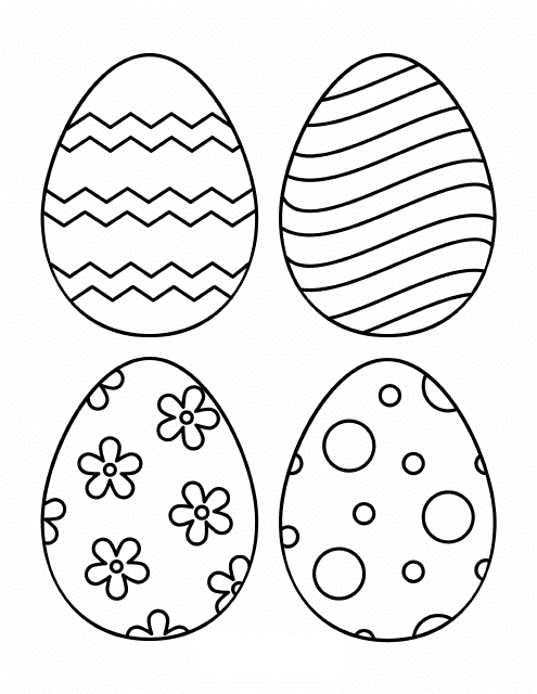 Easter Egg Template - Four Beautiful Eggs