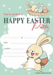 Document preview: Easter Invitation Template - Rabbits