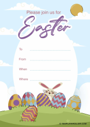 Document preview: Easter Invitation Template - Eggs