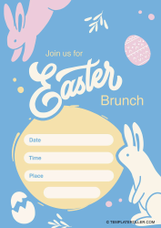 Document preview: Easter Invitation Template - Bunnies