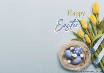 Document preview: Easter Card Template - Grey